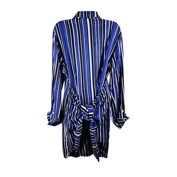 H&M STRIPED FRONT TIE DETAIL DRESS - Picture 6 of 11